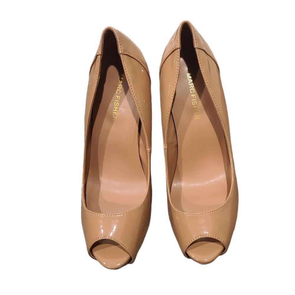 Marc Fisher Peep Toe Brown High Heels Shoes Size 8